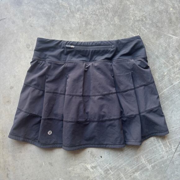 Lululemon Pace Rival Skirt (Tall) 4-way Stretch 15" Women's 4 Black Run Skort - Picture 4 of 9